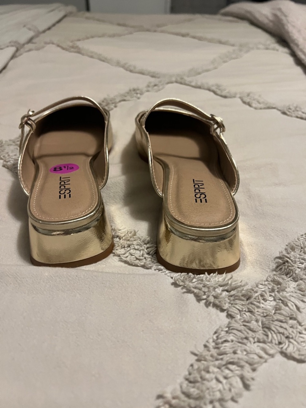 Esprit Metallic Gold Mary Jane Mules - Picture 4 of 5